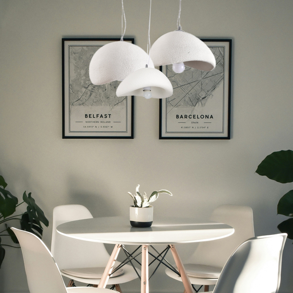 Lampa wisząca STONE biała w kształcie kamienia 40 cm