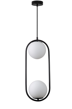 Lampa wisząca COSTA DUO czarna białe kule 50 cm