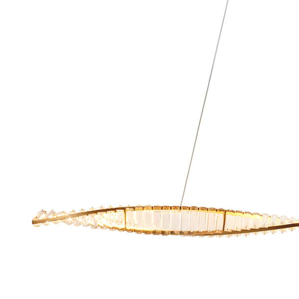 Lampa wisząca TWIST LONG LED podłużna kryształowa złota luksusowa 150 cm