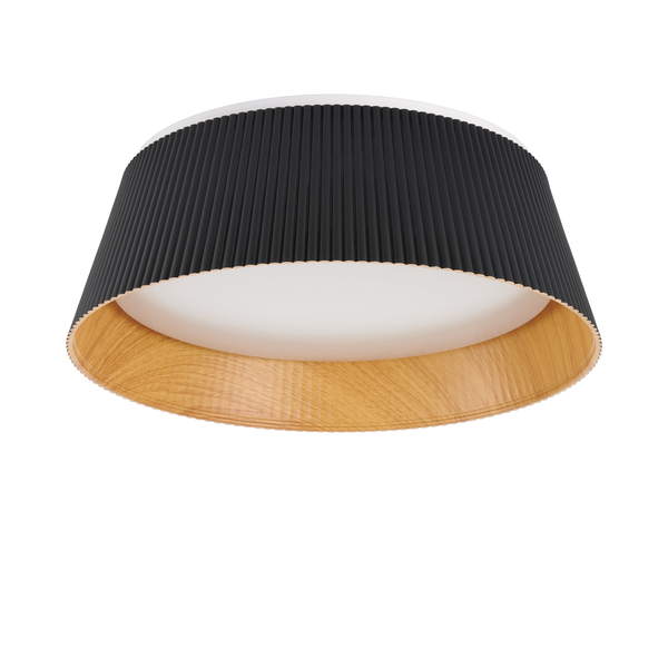 Plafon ledowy czarny o falistej strukturze 45*17 cm