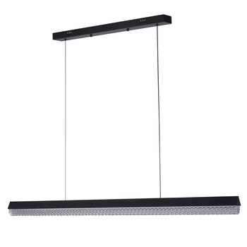 Lampa wisząca kryształowa LED ANABELLA czarna 120 cm - elegancka do salonu i jadalni