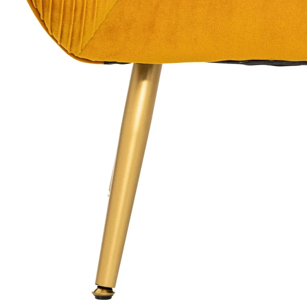 Fotel Solaro - Żółty nowoczesny Fotel do Salonu ze sztruksowej tkaniny