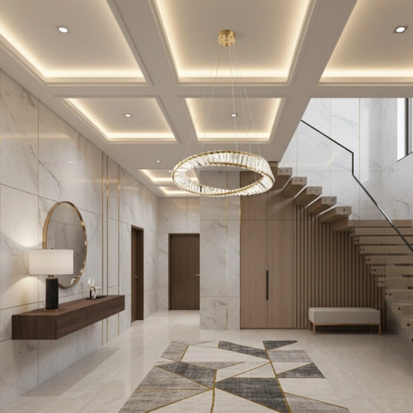 Lampa wisząca TWIST ROUND LED 40 cm - kryształowa złota lampa glamour do salonu