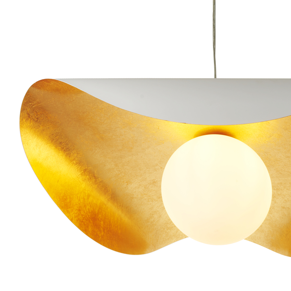 Lampa wisząca ENZO biało złota 60 cm 