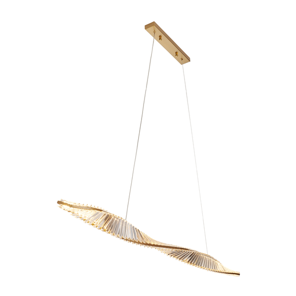 Lampa wisząca TWIST LONG LED podłużna kryształowa złota luksusowa 150 cm