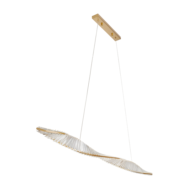 Lampa wisząca TWIST LONG LED podłużna kryształowa złota luksusowa 150 cm