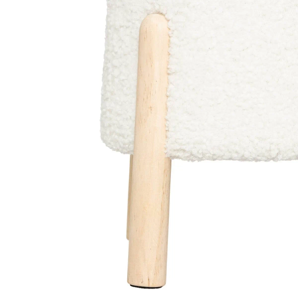 Pufa okrągła stołek INUIT biały baranek bouclette 40*35 cm
