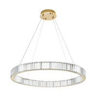 Lampa wisząca TIARA 80 LED  złota kryształowa okrągła glamour 80 cm