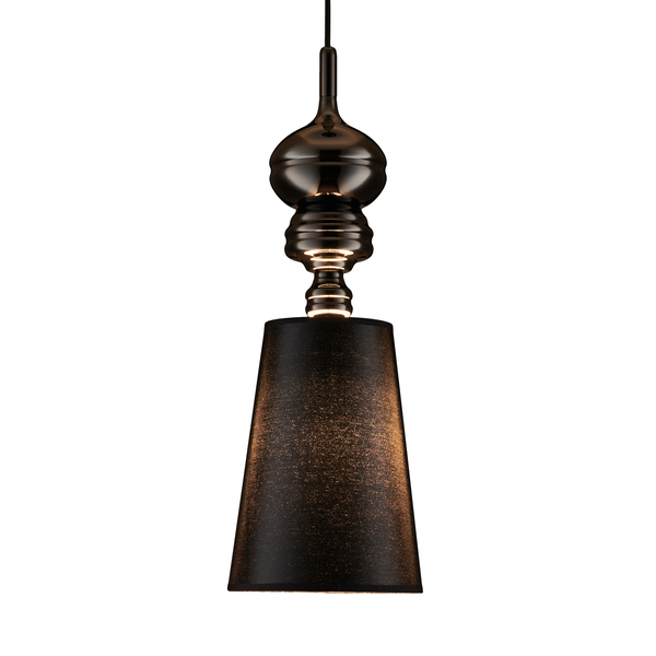 Lampa wisząca QUEEN-1 czarna 18 cm - styl glamour do nowoczesnych wnętrz