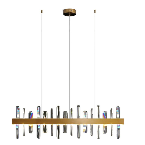 Lampa wisząca LED ARCTIC - złota kryształowa listwa 100