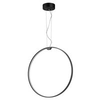 Lampa wisząca ACIRCULO ledowa czarna pionowa obręcz okrągła nowoczesna czarna 50 cm