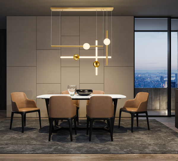 O-LINE 93 cm - minimalistyczna lampa wisząca w kolorze mosiądzu 