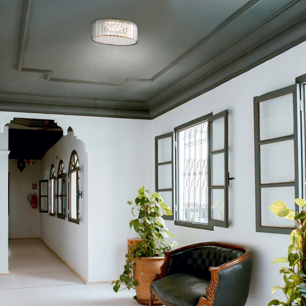 Plafon LED MAGIA-50 okrągły 50 cm - złoty kryształowy, styl glamour