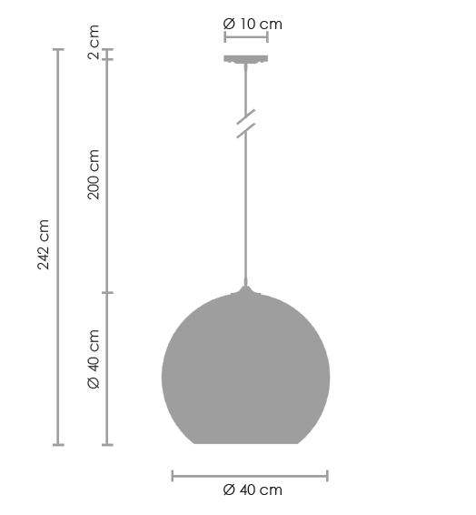Lampa wisząca miedziana kula połysk 40 cm 