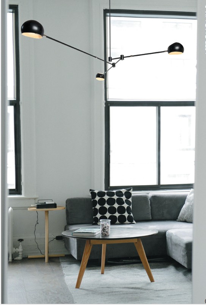 Lampa wisząca ASTRONOMY-3 czarna rozłozysta loftowa 175 cm