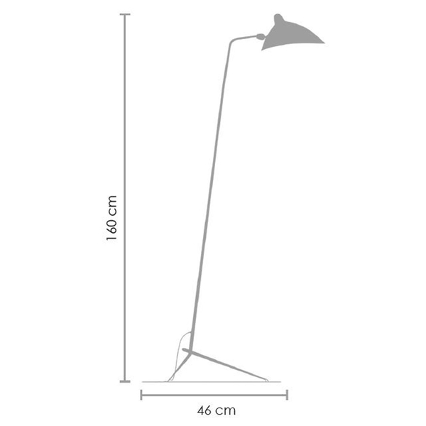 Stylowa lampa podłogowa CRANE-1F - elegancka, minimalistyczna, czarna, 160 cm