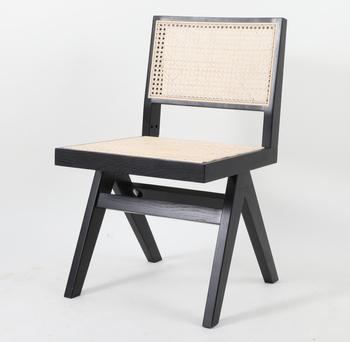 Krzesło BOHO bukowe plecionka wiedeńska beżowa rama w kolorze czarnym