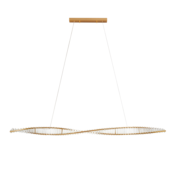 Lampa wisząca TWIST LONG LED podłużna kryształowa złota luksusowa 120m