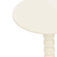 Stolik kawowy pomocniczy CHAMLO designerski, kremowy wys. 38 cm