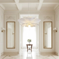 Lampa wisząca PEONY biała 50 cm - sufitowa lampa w kształcie kwiatu