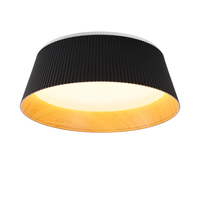 Plafon ledowy czarny o falistej strukturze 45*17 cm