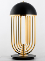 Lampa biurkowa DOLCE VITA czarno złota artdeco 60 x 30 cm 