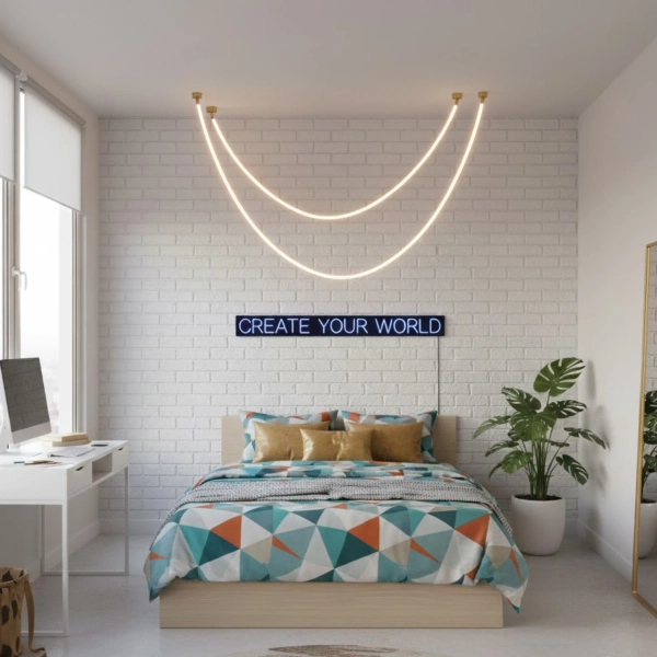 Lampa wisząca wąż LED złoto-biała 400 cm  - SNAKE