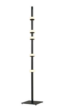 Lampa stojąca RINGO – elegancka LED smukła, czarna, 182 cm