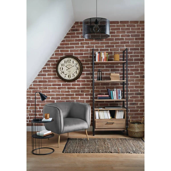 Stolik kawowy okrągły czarny metalowy KOBU wys.52 cm