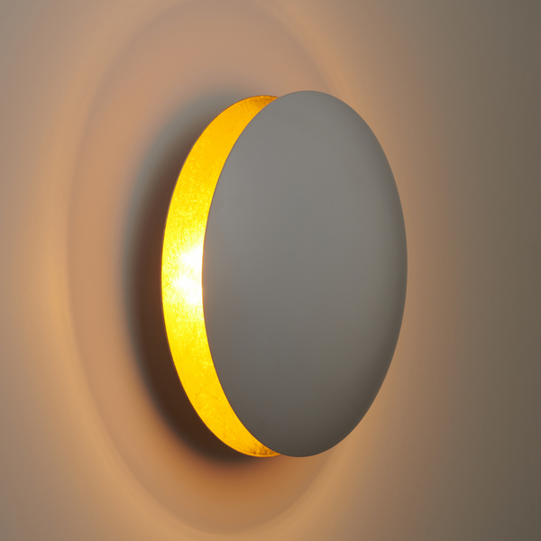 Kinkiet LED ECLIPSE okrągły 25 cm - biało-złoty