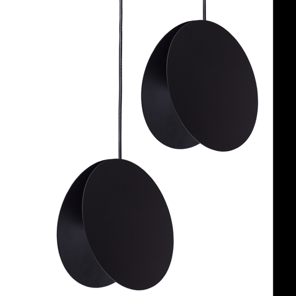 Lampa wisząca czarna płaski klosz 23 cm