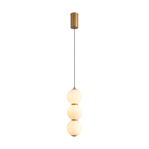 Nowoczesna lampa wisząca PERLA LED - białe kule 12 cm