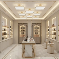 Plafon LED kryształowy MAGIA Square złoty - kwadratowy, elegancki glamour