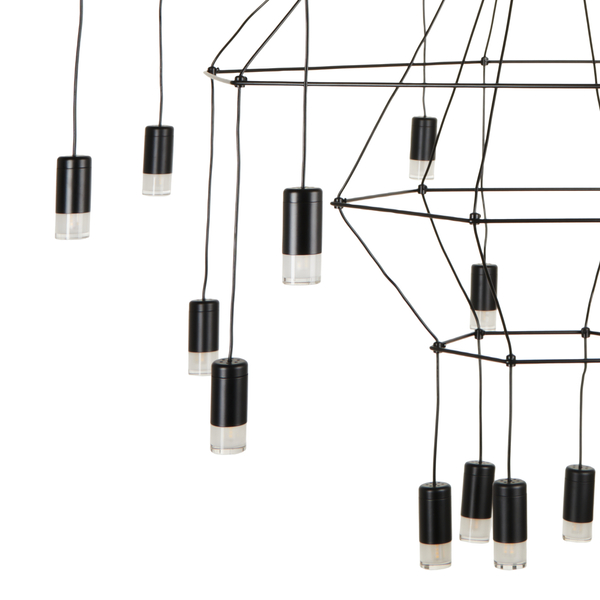 Lampa wisząca LINEA-20 czarna żyrandol loftowy