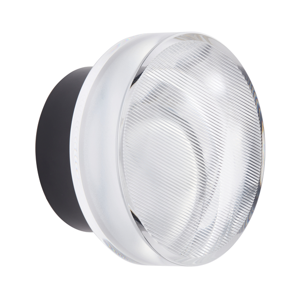 Kinkiet ledowy okrągły transparentny czarny retro CARMELLO 13,5 cm