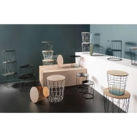 Stolik kawowy okrągły czarny metalowy KOBU wys.52 cm