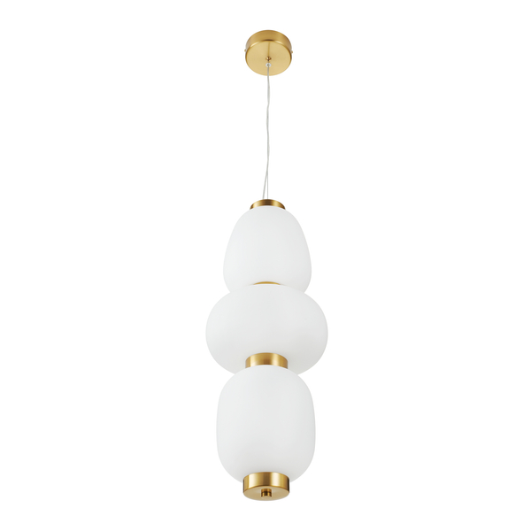 Lampa wisząca nowoczesna złota BRILLA-3 białe kule 23 cm 