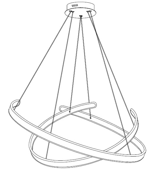 Lampa wisząca podwójny ring pierścień okrągła ledowa SKY 40+60 cm