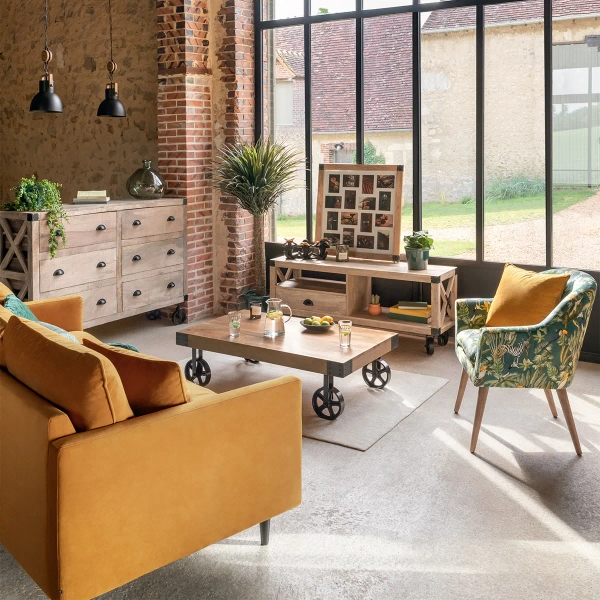 Fotel Sango - Stylowy Zielony Fotel we Wzór Dżungli do Salonu