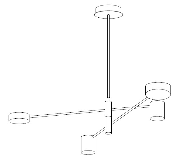 Lampa wisząca CLEX - 4Pczarny ledowy pająk 100 cm Step into Design