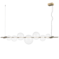 Lampa wisząca kula ledowa złota podłużna szklane klosze bańki 153 cm AMORE  