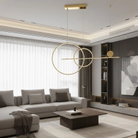 Lampa wisząca LEDowe koła NEW AGE 120 cm - złoty połysk