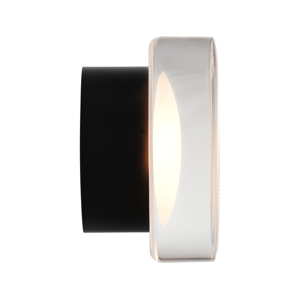 Kinkiet LED CARMELLO - okrągły transparentny czarny 13,5 cm