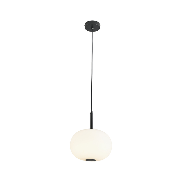 Lampa wisząca PIERROT LED biało czarna loftowa nowoczesna szklany klosz 23 cm