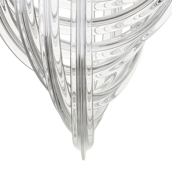Lampa wisząca WAVE - złota z kryształowym kloszem 40 cm