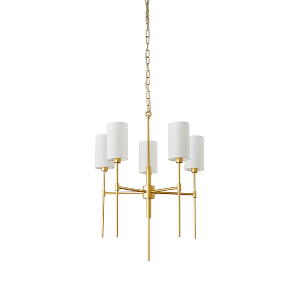 Lampa wisząca DARLING złoty klasyczny żyrandol z abażurem 60 cm 