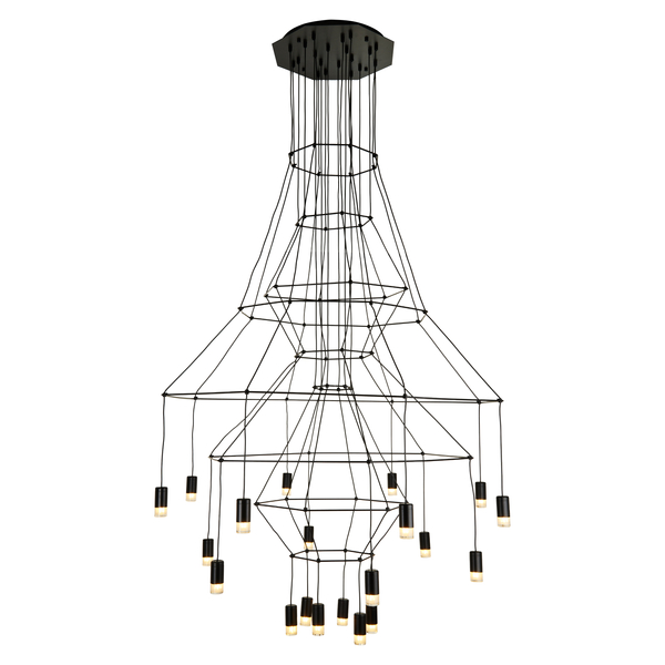 Lampa wisząca LINEA-20 czarna żyrandol loftowy