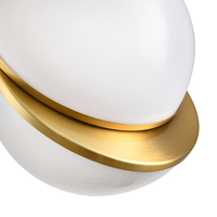 Lampa wisząca ORBITA  - kula biało-złota 20 cm, nowoczesna