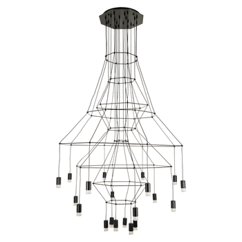 Lampa wisząca LINEA-20 czarna żyrandol loftowy