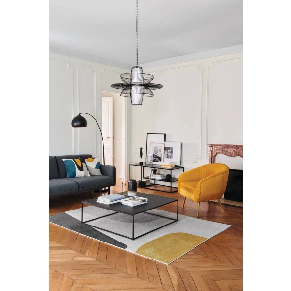 Fotel Solaro - Żółty nowoczesny Fotel do Salonu ze sztruksowej tkaniny